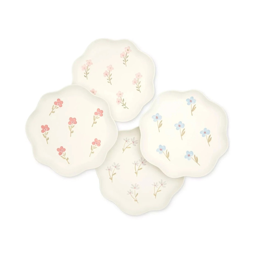 Haven Floral Scalloped Salad Plates 9 in. Set of 4